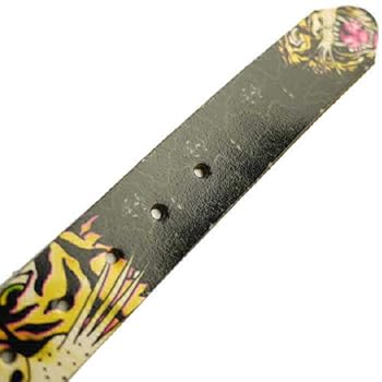 Amazon | S Ed Hardy(エドハーディー) 革 ベルト レザー 虎 薔薇